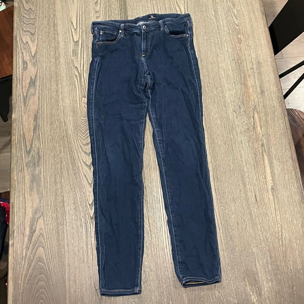 Adriana Goldsmith Womens Skinny Jeans Stretch Denim Zip Fly Dark Wash Size 32R